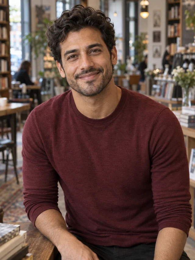 Elias, a smiling fictional adult man, illustrated with an original AI-generated portrait.